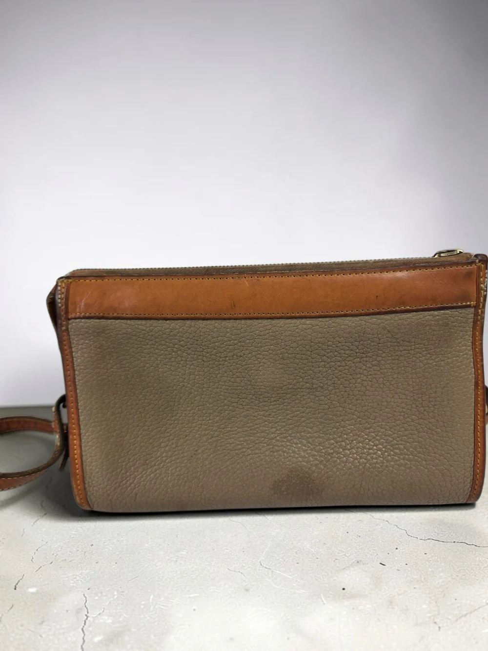 Dooney & Bourke All Weather Green and Brown Leather Messenger Crossbody